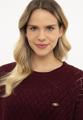 Kadın Bordo Kazak - 50225384022