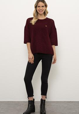 Kadın Bordo Kazak - 50225384022