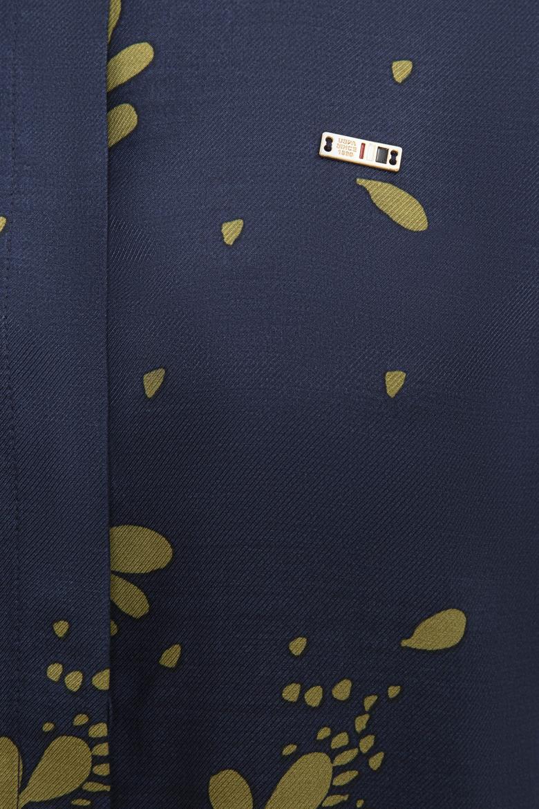 Kadın Lacivert Gömlek Uzunkol - 50225766003