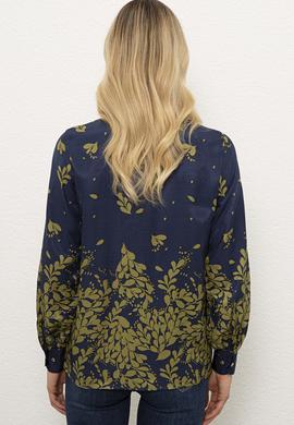 Kadın Lacivert Gömlek Uzunkol - 50225766003