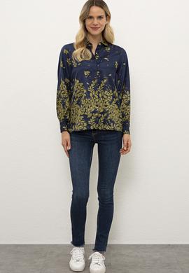 Kadın Lacivert Gömlek Uzunkol - 50225766003