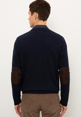 Erkek Lacivert Basic Triko Hırka - 50224887053