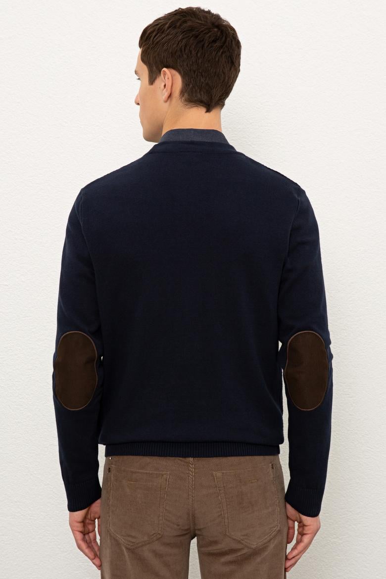 Erkek Lacivert Basic Triko Hırka - 50224887053