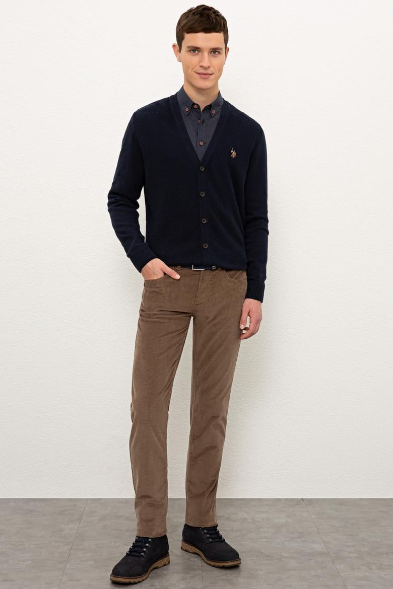 Erkek Lacivert Basic Triko Hırka - 50224887053