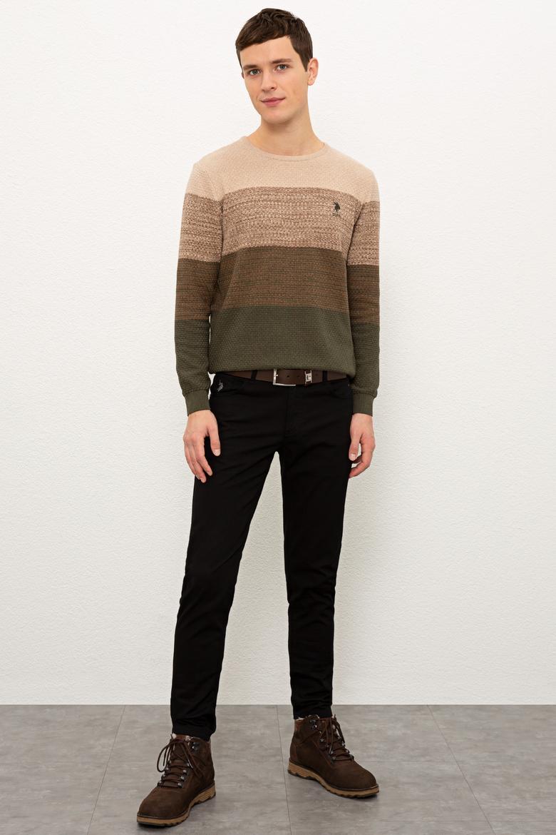 Erkek Koyu Haki Melanj Kazak - 50228566020