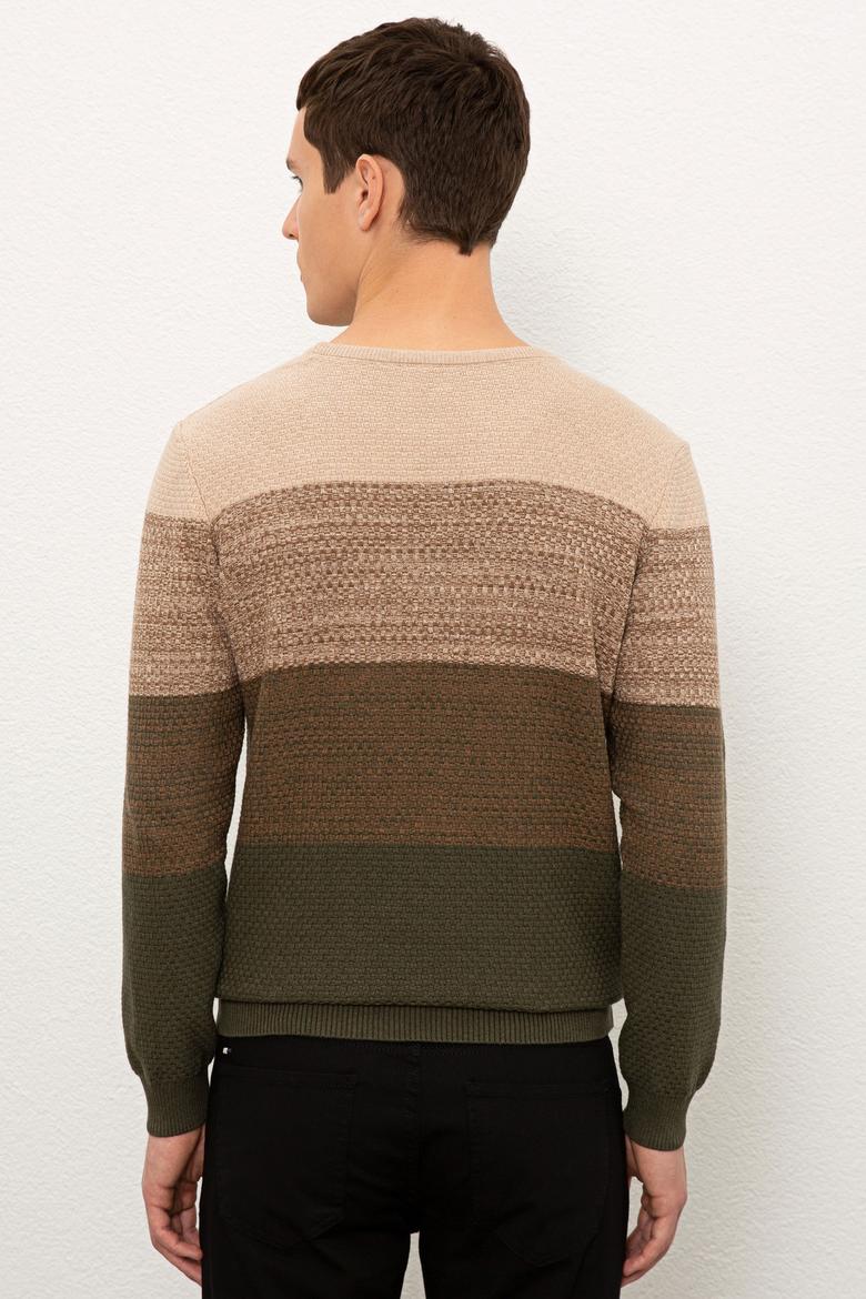 Erkek Koyu Haki Melanj Kazak - 50228566020