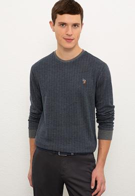 Erkek Antrasit Melanj Bisiklet Yaka Sweatshirt - 50225418018