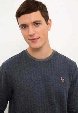 Erkek Antrasit Melanj Bisiklet Yaka Sweatshirt - 50225418018