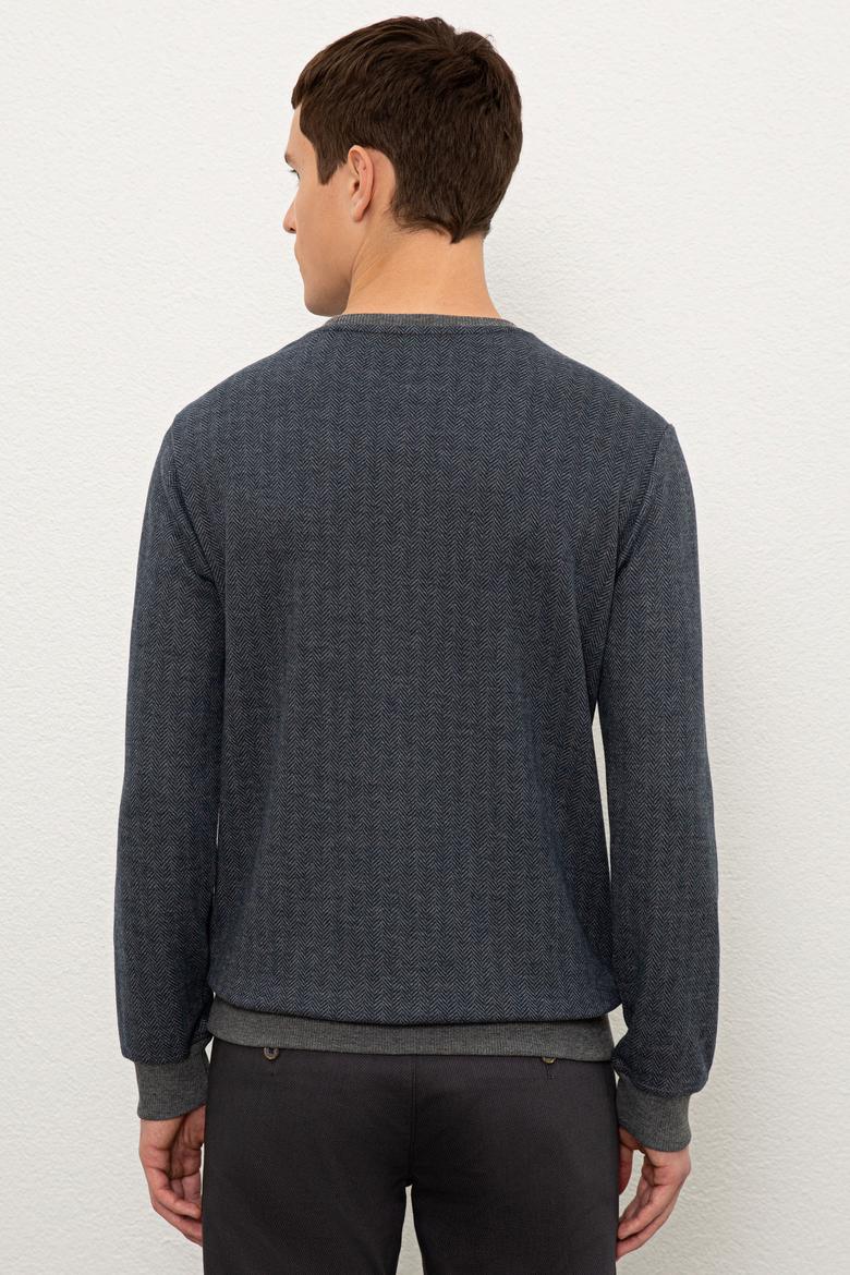 Erkek Antrasit Melanj Bisiklet Yaka Sweatshirt - 50225418018