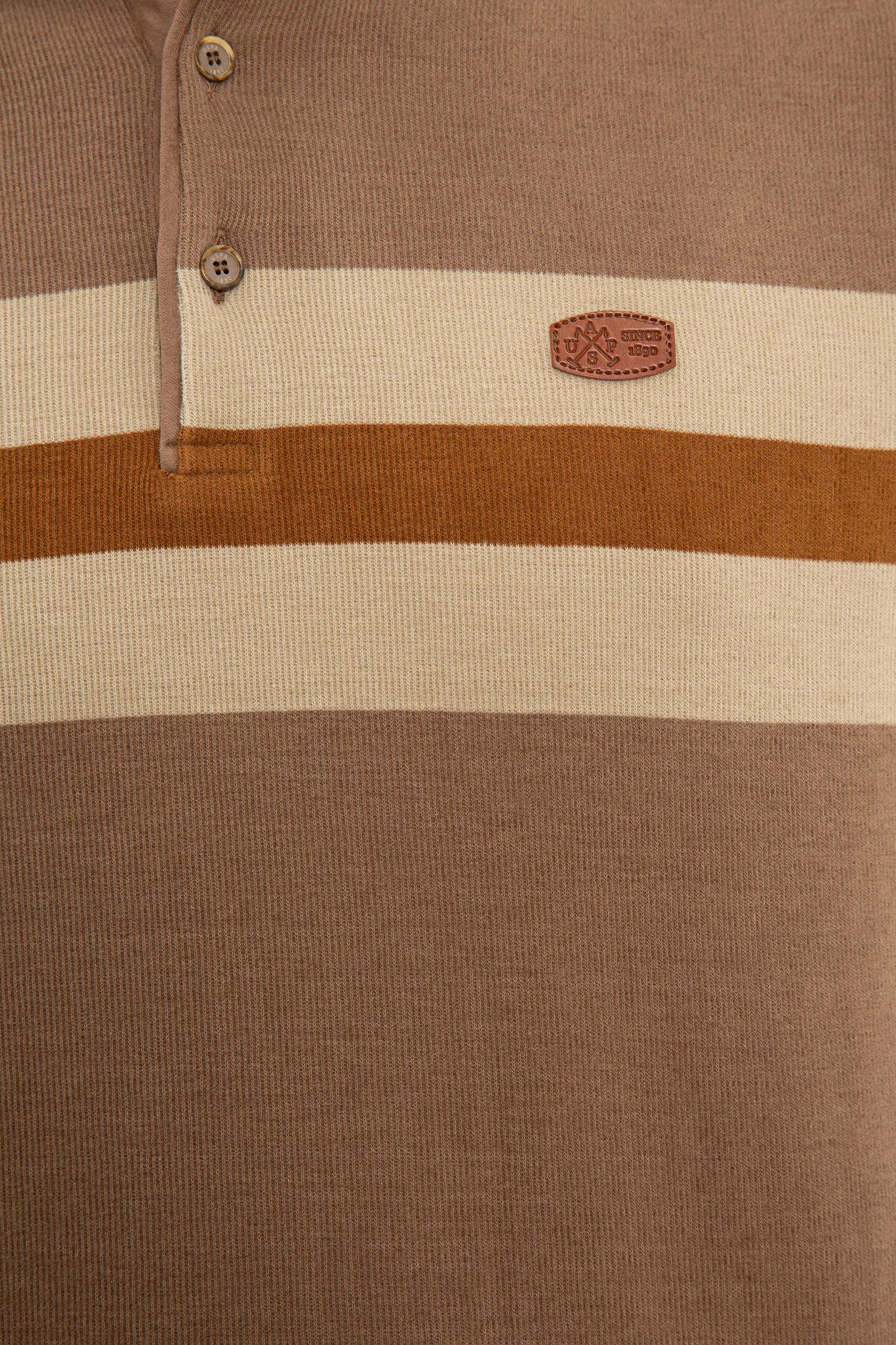 Erkek Vizon Polo Yaka Sweatshirt - Image 5