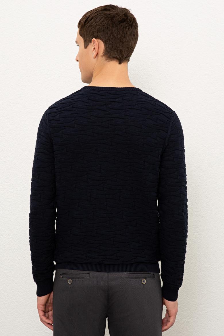 Erkek Lacivert Bisiklet Yaka Triko Kazak - 50229172006