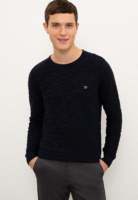 Erkek Lacivert Bisiklet Yaka Triko Kazak - 50229172006