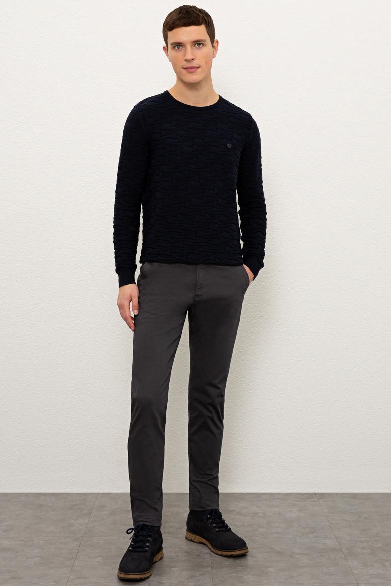 Erkek Lacivert Bisiklet Yaka Triko Kazak - 50229172006