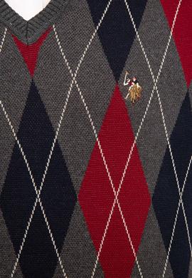 Erkek Antrasit Melanj V-Yaka Triko Kazak - 50228358006