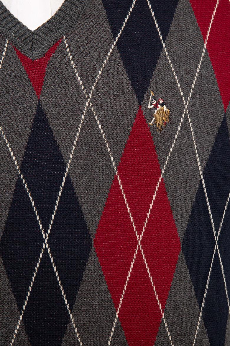 Erkek Antrasit Melanj V-Yaka Triko Kazak - 50228358006