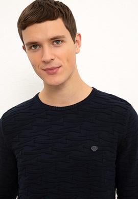 Erkek Lacivert Bisiklet Yaka Triko Kazak - 50229172006