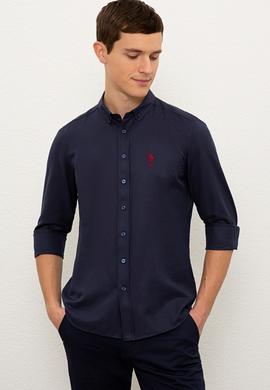 Erkek Lacivert Gömlek Uzunkol Basic - 50205843077