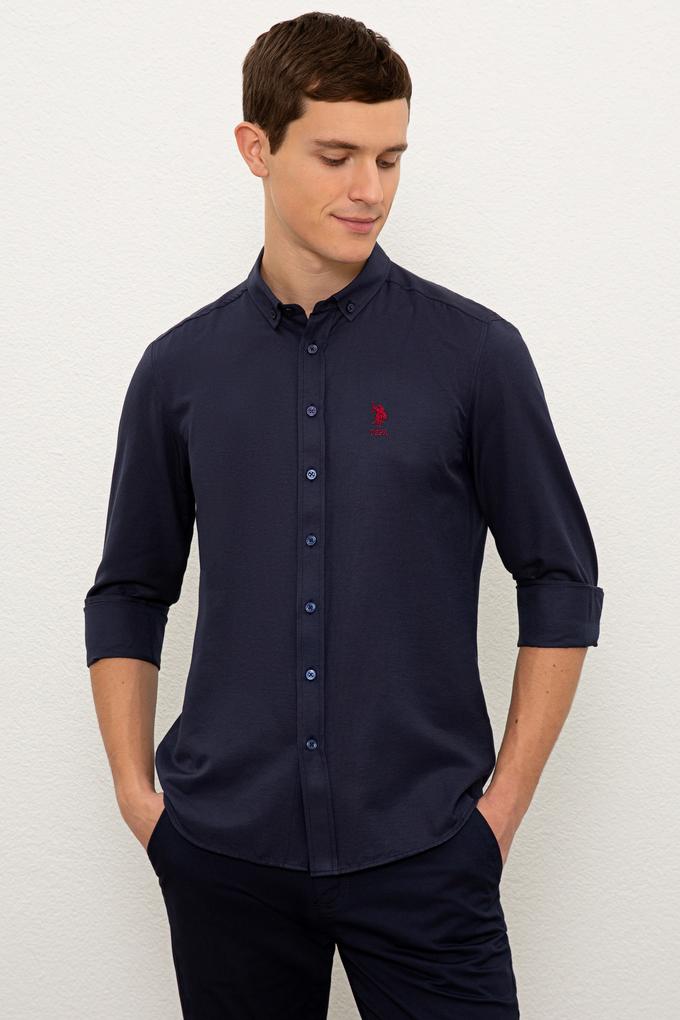 Erkek Lacivert Gömlek Uzunkol Basic