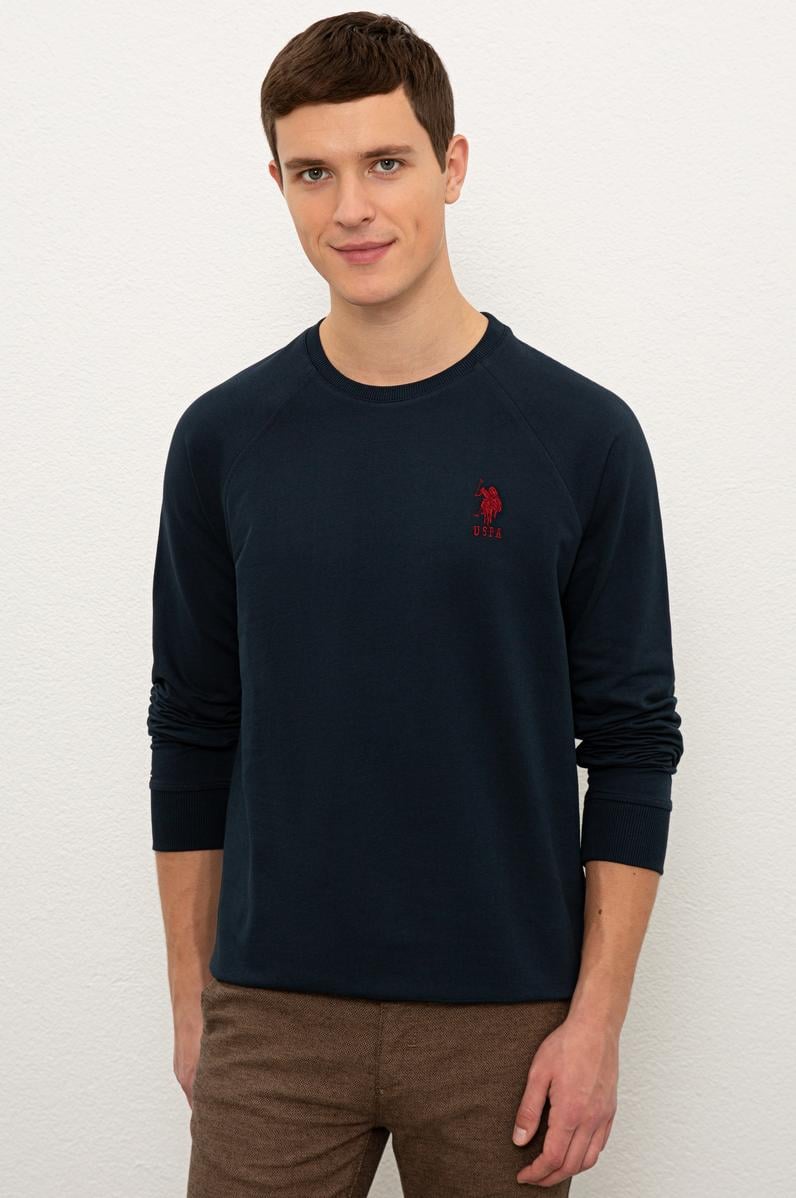 Erkek Lacivert Basic Sweatshirt