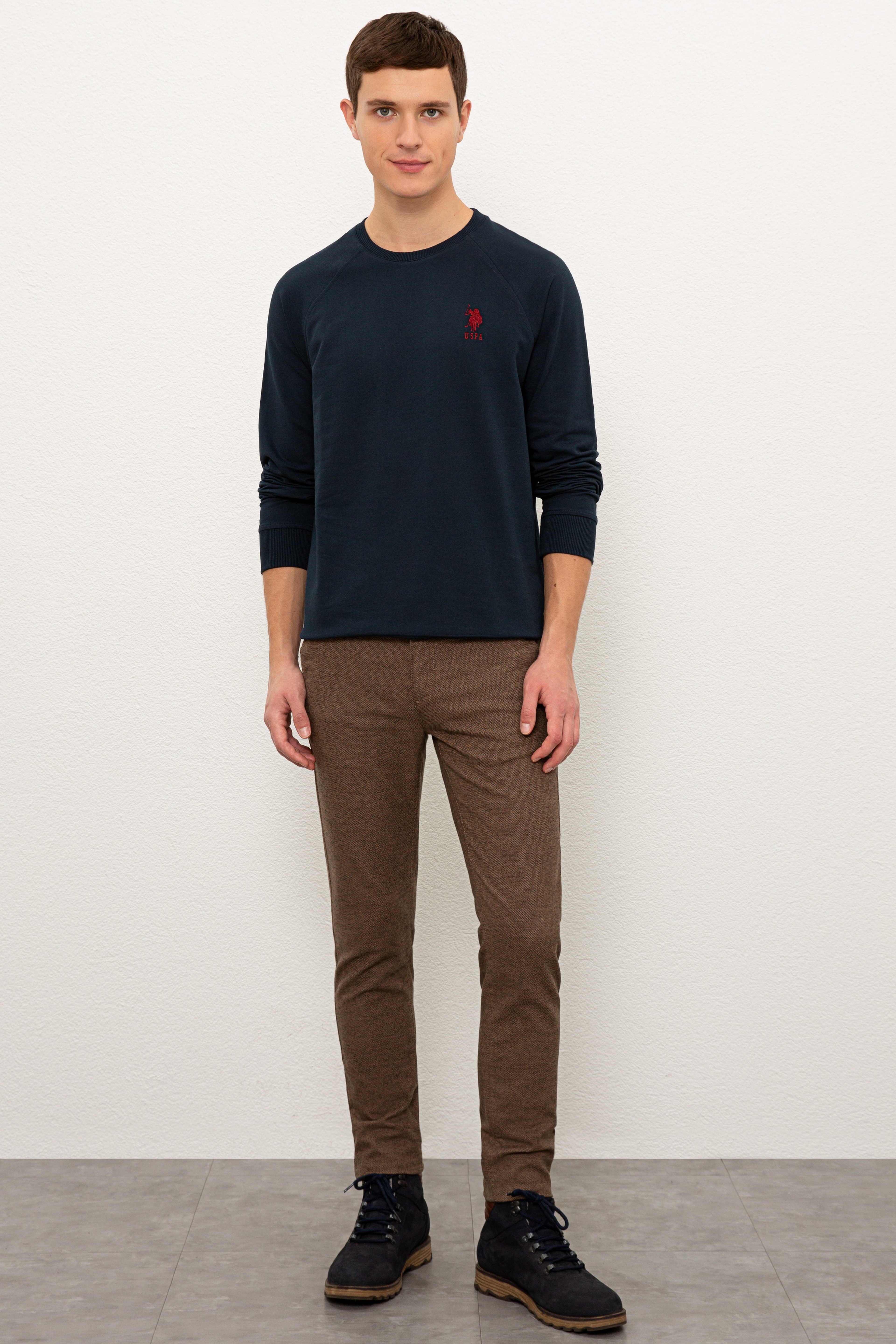 Erkek Lacivert Basic Sweatshirt - Image 4