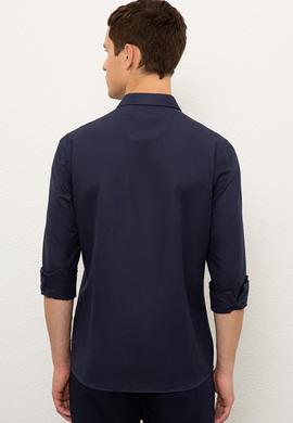 Erkek Lacivert Gömlek Uzunkol Basic - 50205843077