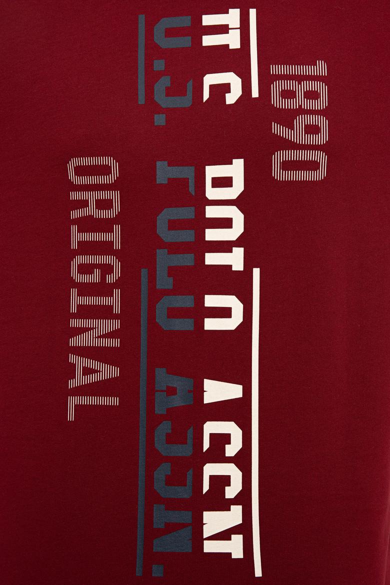 Erkek Bordo Bisiklet Yaka Sweatshirt - 50225383027