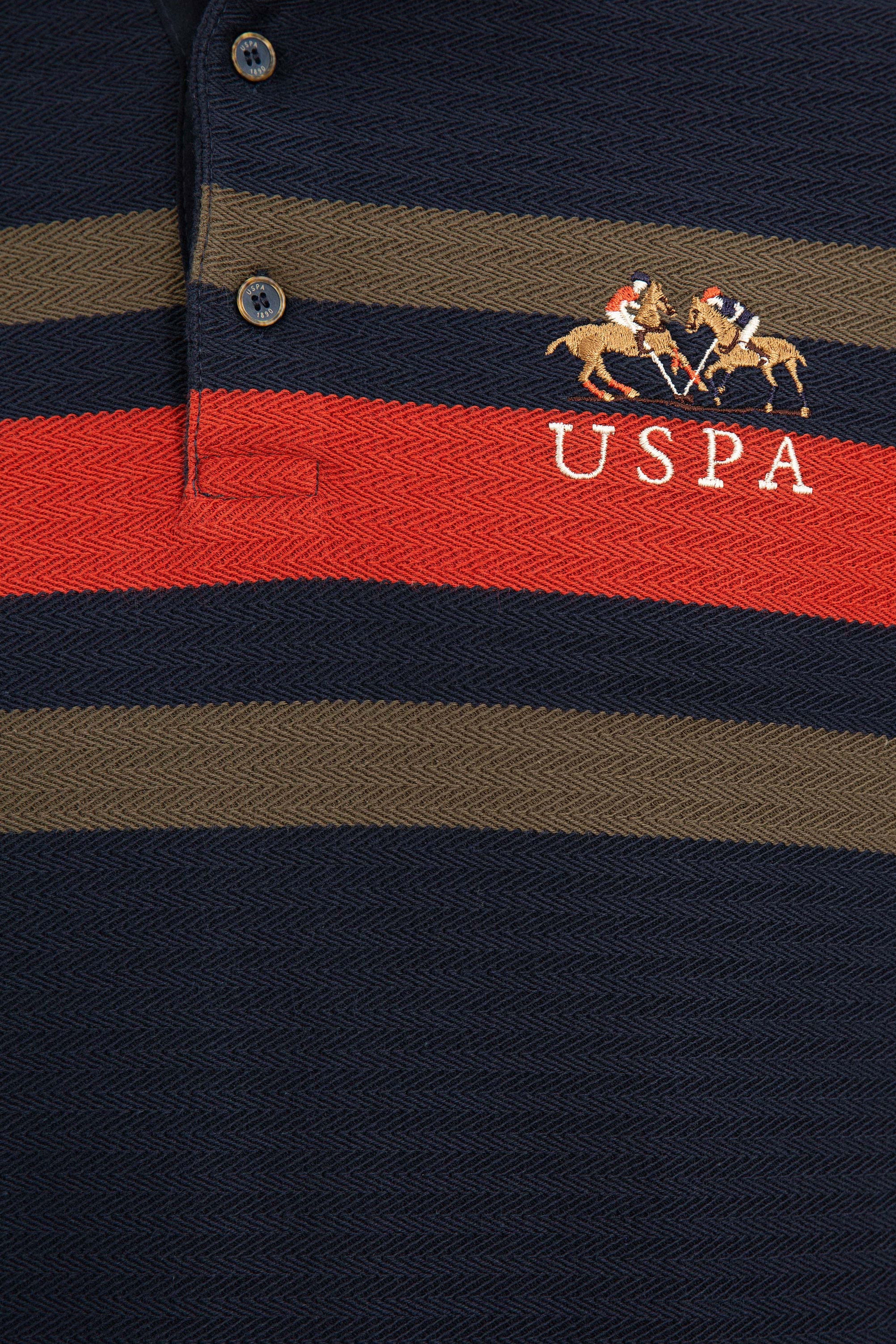 Erkek Polo Yaka Lacivert Sweatshirt - Image 5