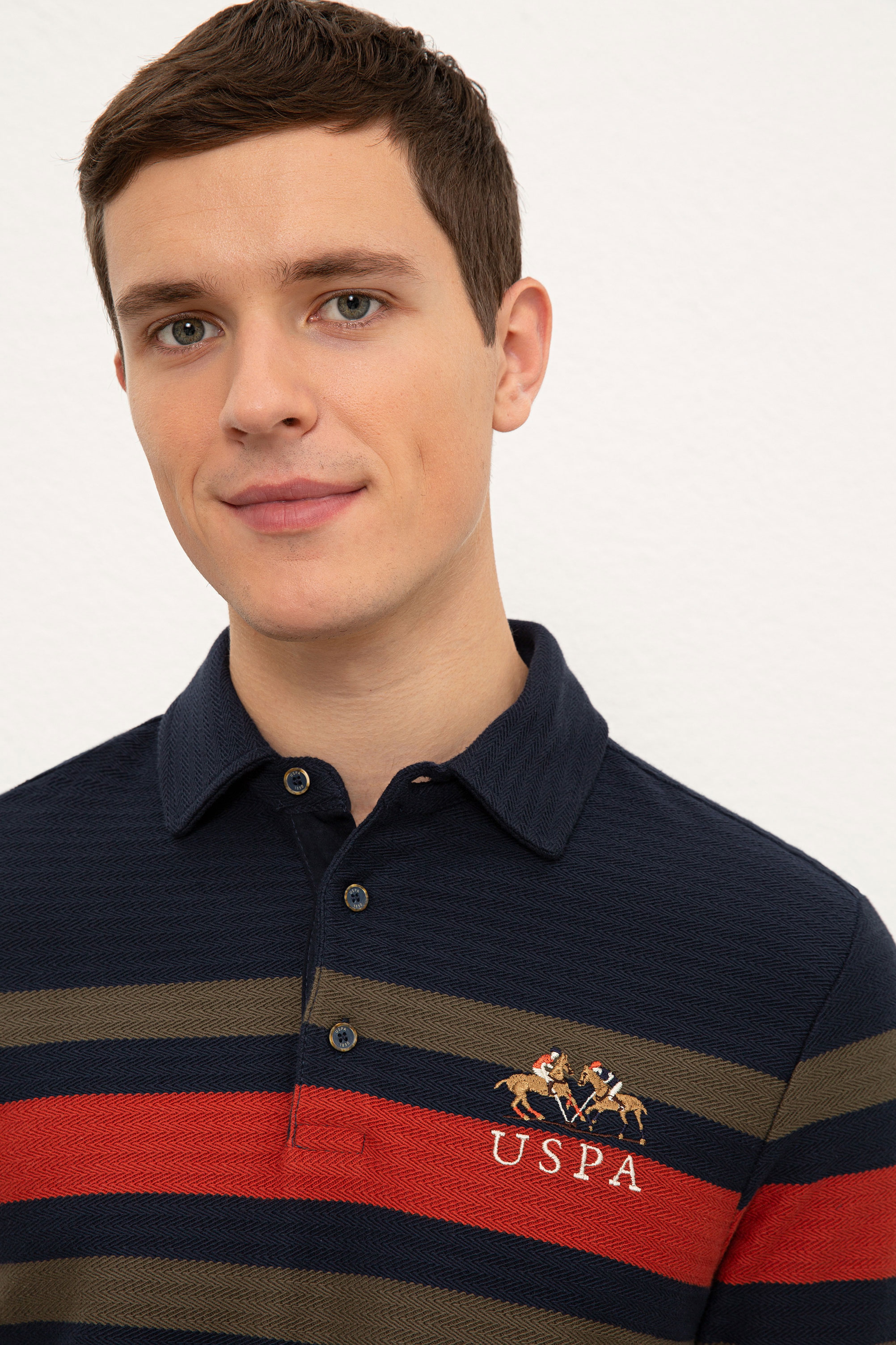 Erkek Polo Yaka Lacivert Sweatshirt - Image 2