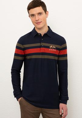 Erkek Polo Yaka Lacivert Sweatshirt - 50225425007