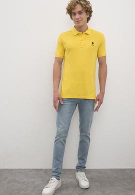 Erkek Safran Polo Yaka Basic Tişört - 50231513076