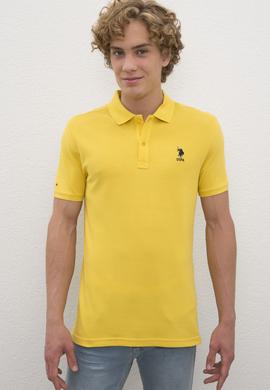 Erkek Safran Polo Yaka Basic Tişört - 50231513076