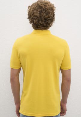 Erkek Safran Polo Yaka Basic Tişört - 50231513076