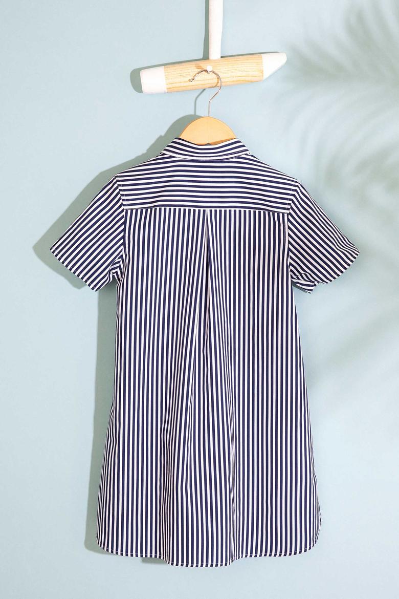 Kız Çocuk Lacivert Dokuma Elbise - 50199840007