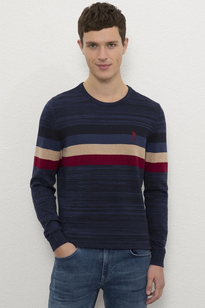 Erkek Lacivert Bisiklet Yaka Triko Kazak