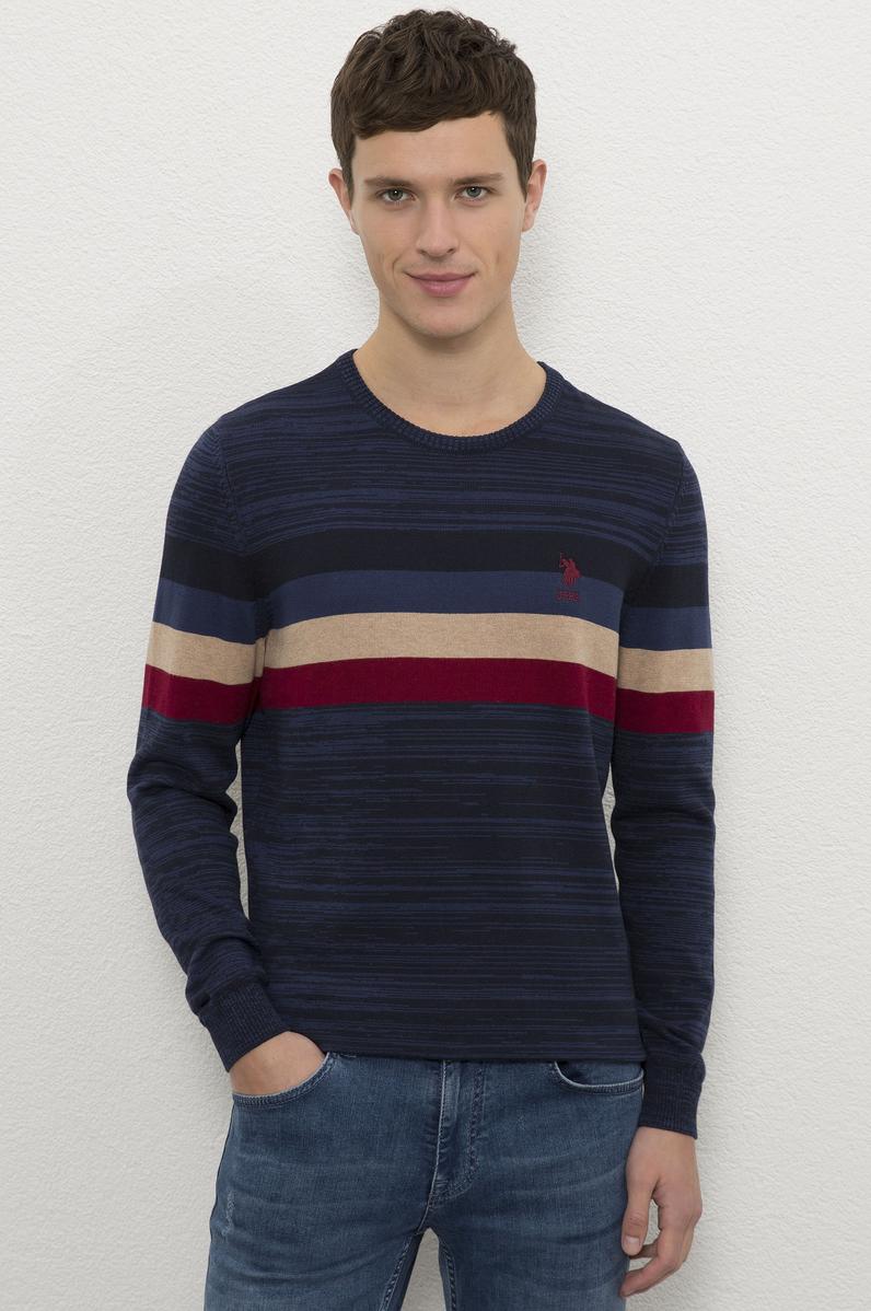 Erkek Lacivert Bisiklet Yaka Triko Kazak