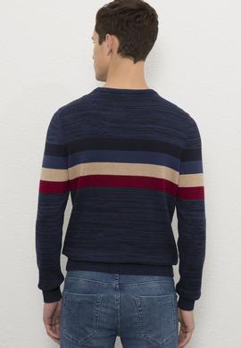 Erkek Lacivert Bisiklet Yaka Triko Kazak - 50223881009