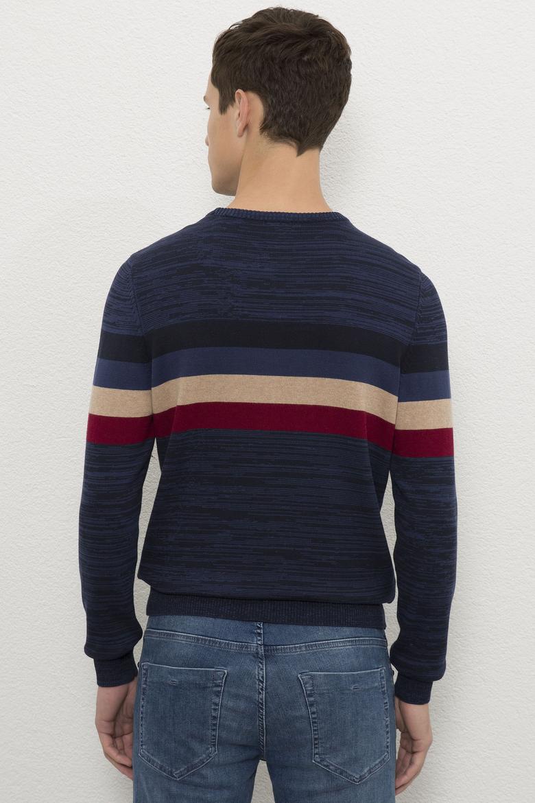 Erkek Lacivert Bisiklet Yaka Triko Kazak - 50223881009