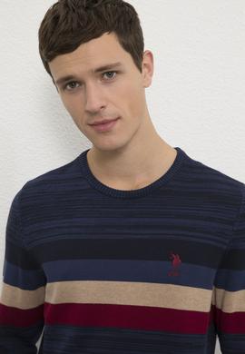 Erkek Lacivert Bisiklet Yaka Triko Kazak - 50223881009