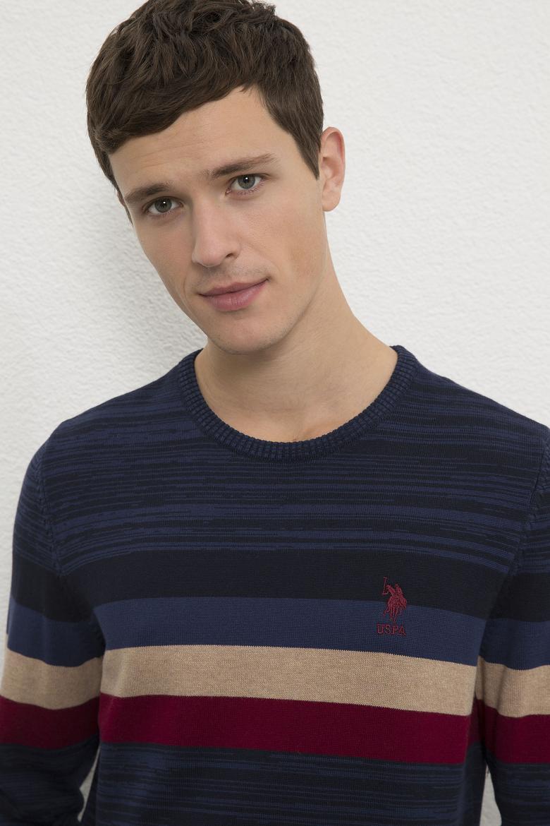 Erkek Lacivert Bisiklet Yaka Triko Kazak - 50223881009