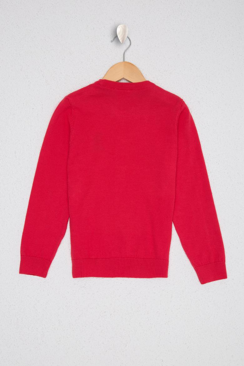 Kız Çocuk Fuşya Basic Kazak - 50224696018