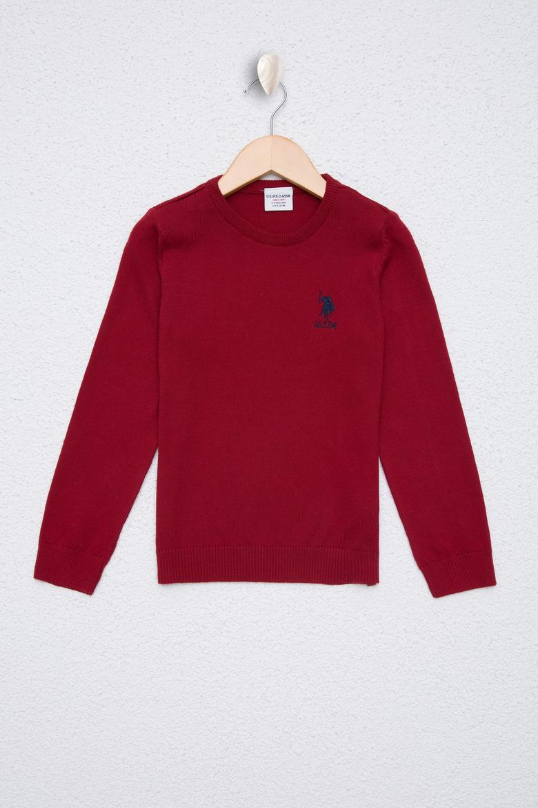 Kız Çocuk Kırmızı Basic Kazak