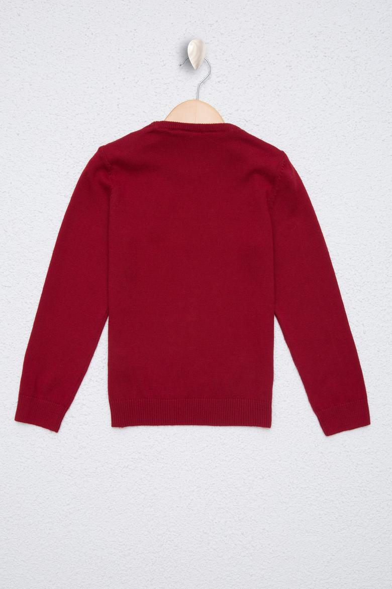 Kız Çocuk Kırmızı Basic Kazak - 50224696033