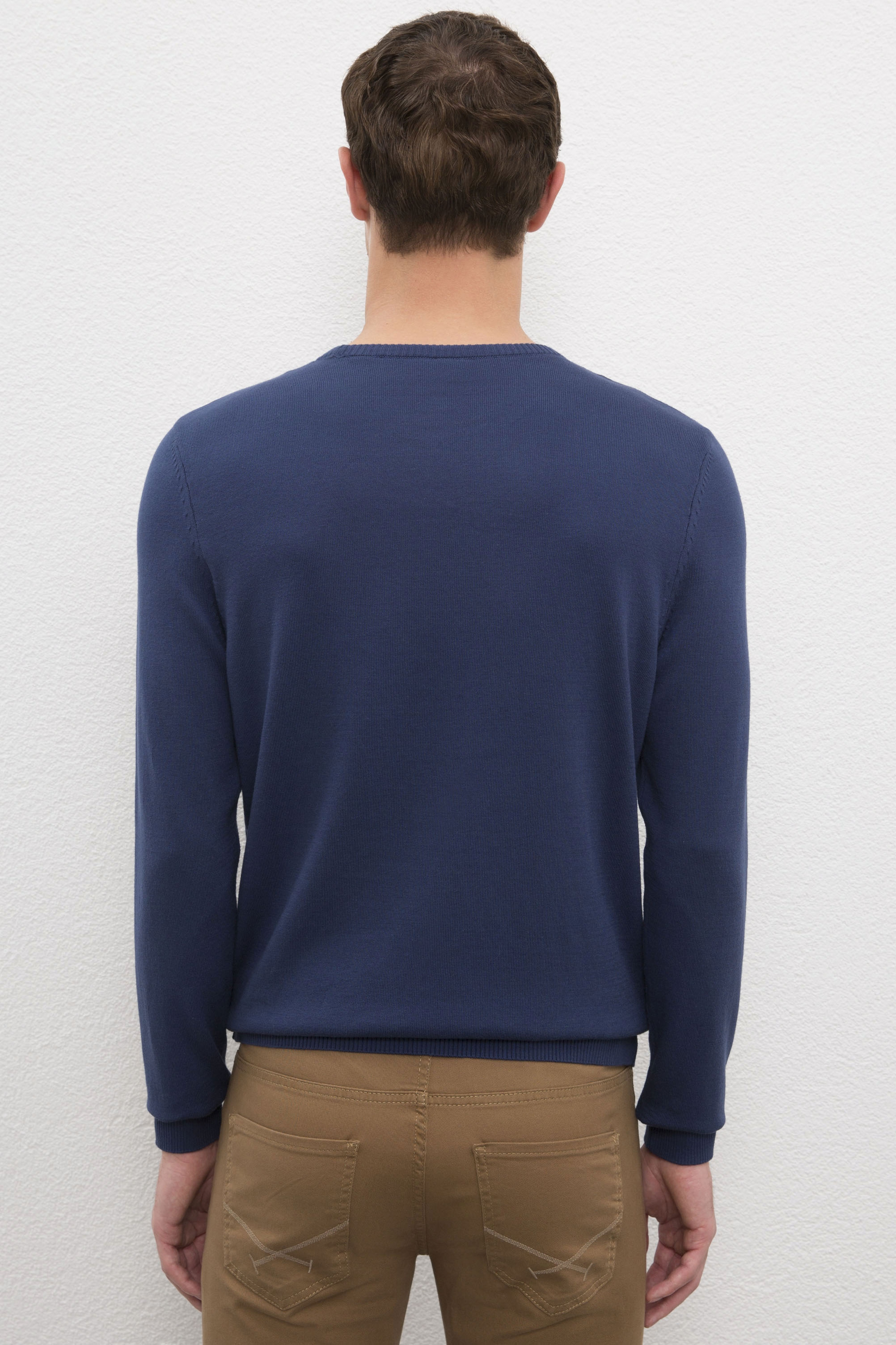 Erkek İndigo Basic Kazak - Image 3