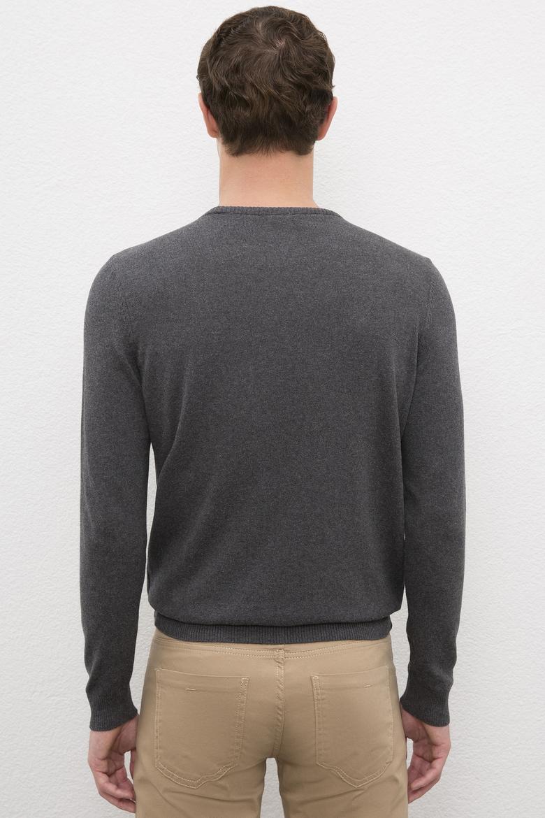 Erkek Antrasit Melanj Basic Kazak - 50224739069