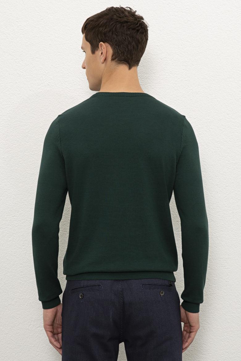 Erkek Yeşil Basic Kazak - 50224739033