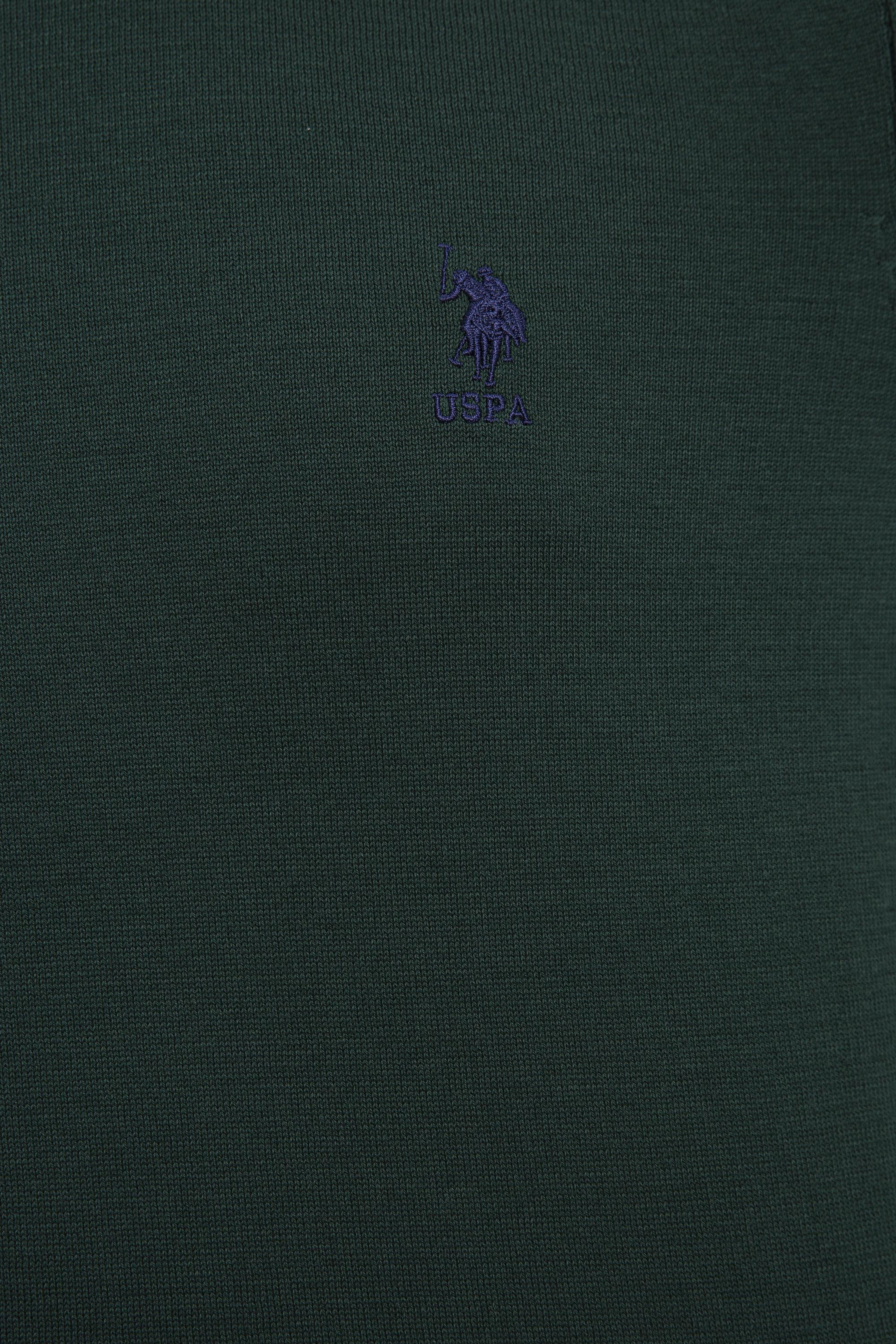 Erkek Yeşil Bisiklet Yaka Triko Kazak Basic - Image 5
