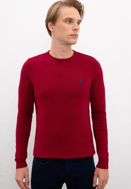 Erkek Bordo Basic Kazak - 50224739051