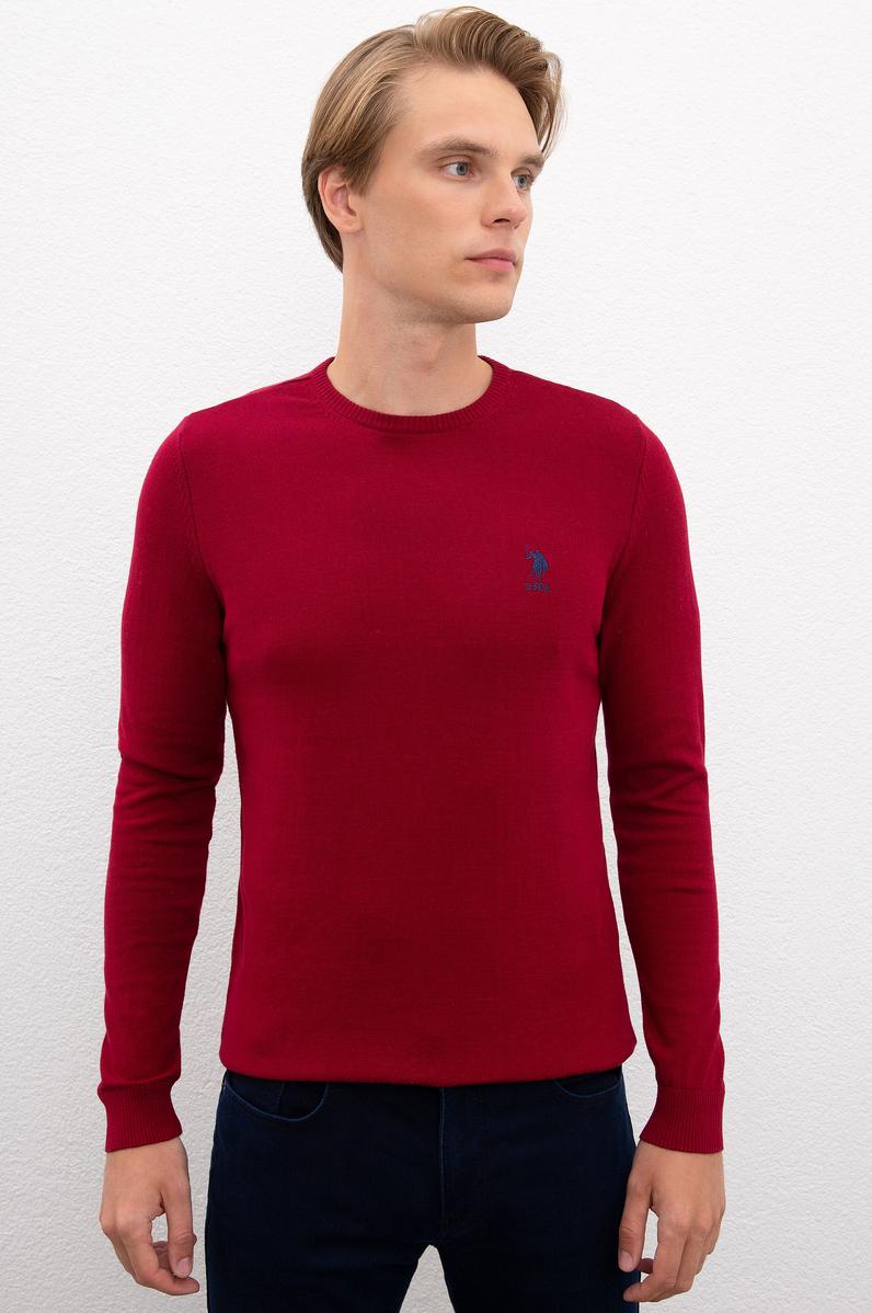 Erkek Bordo Basic Kazak