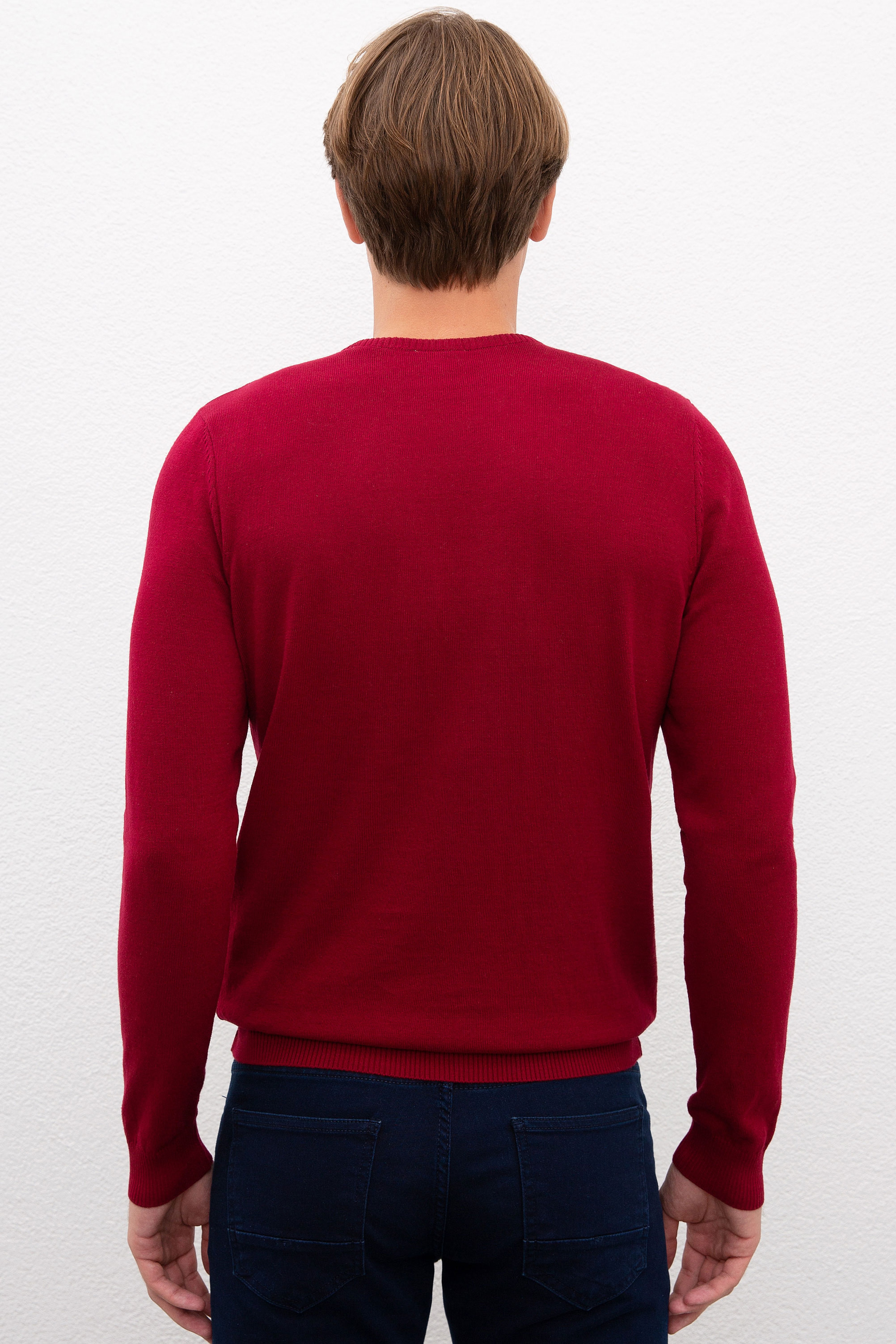 Erkek Bordo Basic Kazak