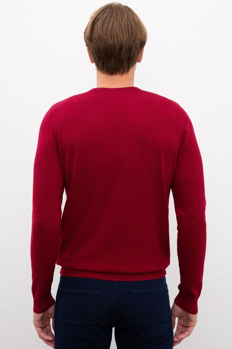 Erkek Bordo Basic Kazak - 50224739051